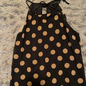 Black and brown polka dot blouse